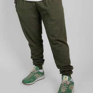 Hemp Jersey JoggersMen's Eco-friendly Hemp and Organic Cotton Jogger Athletic Sweatpants Olive