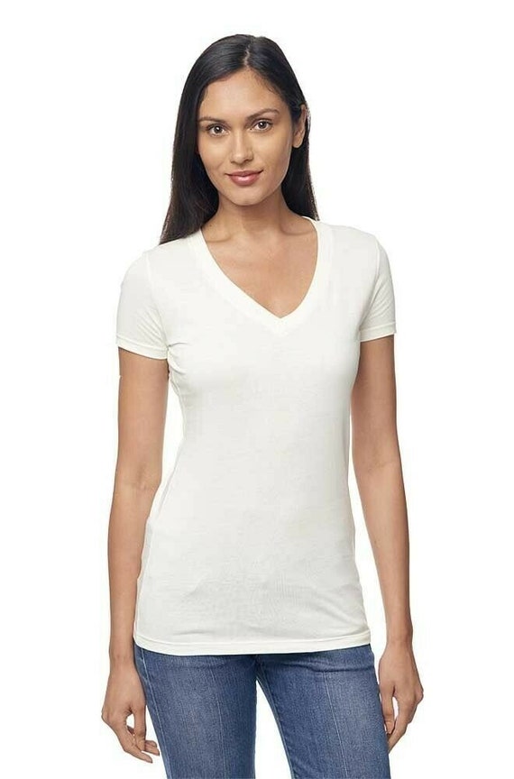 V-Neck Hemp T-shirts - Plain Cotton/Hemp Bland Tee - Hemptique S