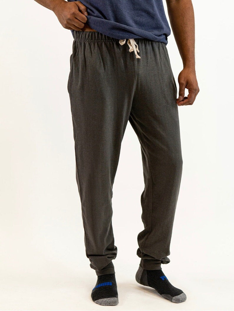 Hemp Jersey JoggersMen's Eco-friendly Hemp and Organic Cotton Jogger Athletic Sweatpants Charcoal