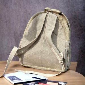 Hemp Mini Backpack Travel Daypack Hiking Bag Eco Friendly Organic Small Rucksack Nepal Himalayan Design Sustainable Accessory Everyday Carry image 8
