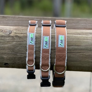 Hemp Dog Collar Red, Blue, Pink, Brown, Beige, Green, Black by Asatre S-XL Brown