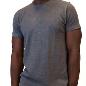 Men's Hemp T-Shirt, Hemp and Organic Cotton Urban Crew Shirt, Blue, Gray, Olive, Burgundy, Natural, or Black S-XXL Asatre Gray