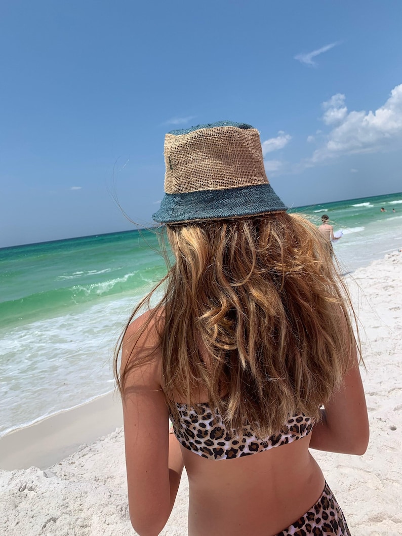 Summer Hat Collection Hemp Bucket Design Beach Day Essential Sun Protection Headwear Outdoor Activity Gear Lightweight Breathable Construction Flexible Foldable Structure Travel Friendly Accessory Festival Fashion Element Handmade Nepal