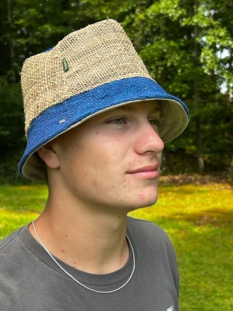 Hemp Bucket Hat - Blue