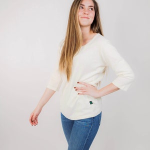 Hemp and Organic Cotton Shirt, Three-Qtr Length Sleeve Scoop Neck Hemp Shirt, Women's Hemp Clothing image 10