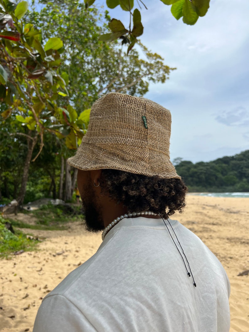 Hemp Bucket Hat, Beach Panama Sun Hat, Natural hippie Hat, Unisex, Handmade in Nepal, Eco-friendly Hat image 6