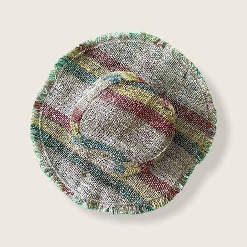 Rasta Hanf Hut Naturfaser Sonnenschutz Strand Accessoire Festival Style Boho Kopfbedeckung Unisex Mode Reggae Farbe Jamaikanisch inspiriert Bild 7