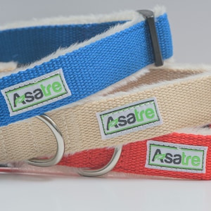 Hemp Dog Collar Red, Blue, Pink, Brown, Beige, Green, Black by Asatre S-XL Beige