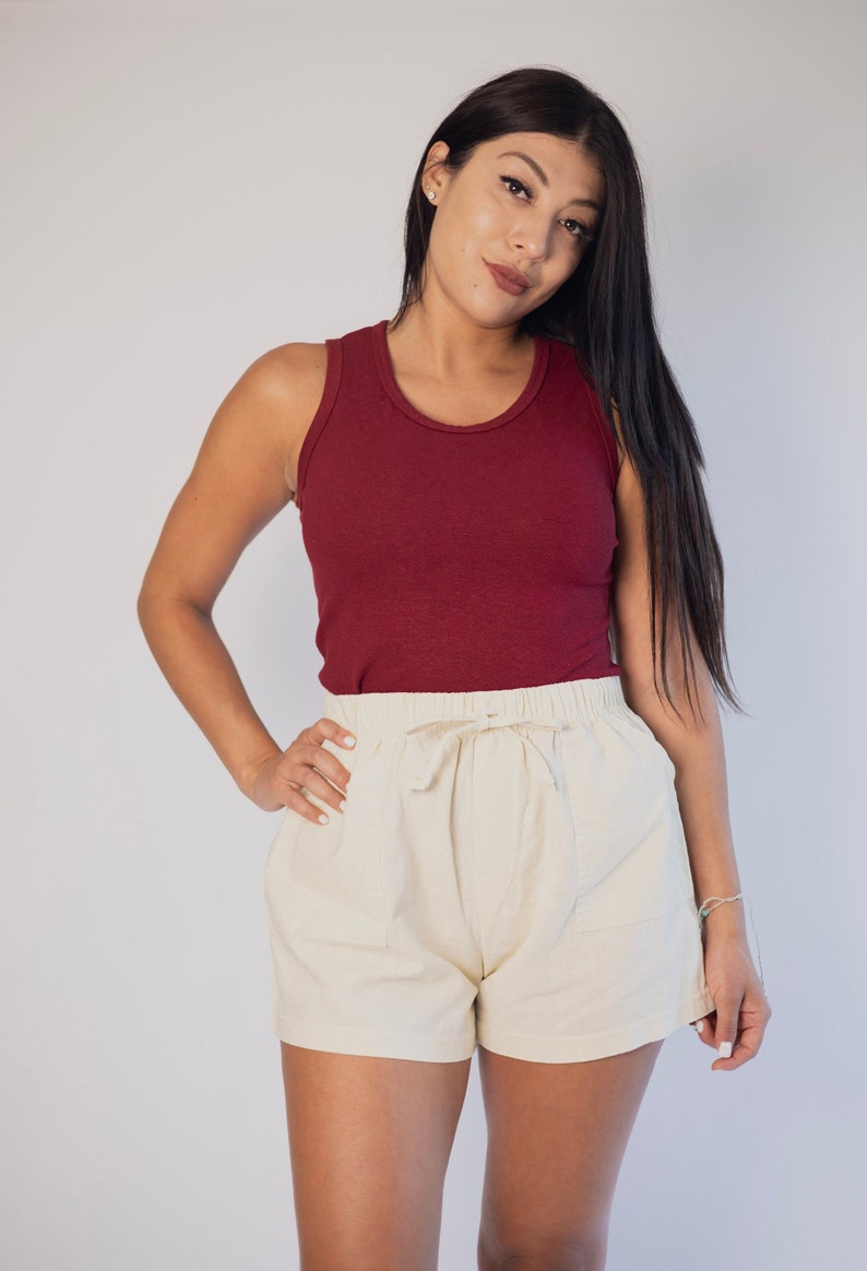 Asatre Hemp Tank Top-Burgundy