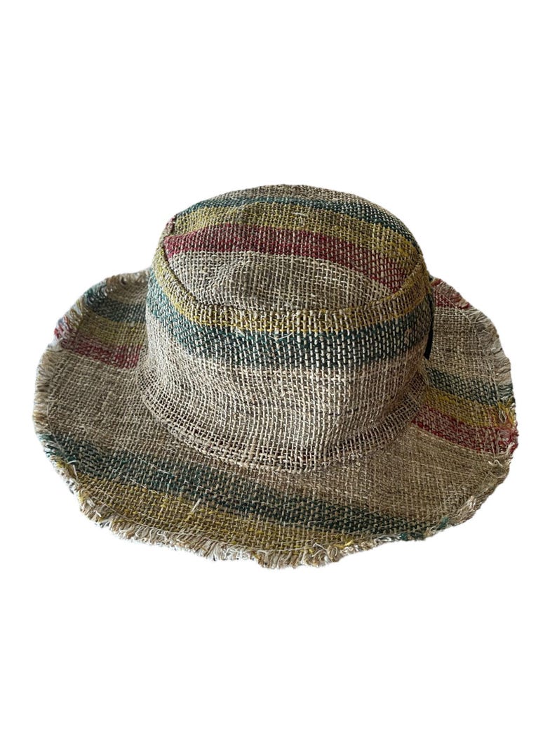Rasta Hanf Hut Naturfaser Sonnenschutz Strand Accessoire Festival Style Boho Kopfbedeckung Unisex Mode Reggae Farbe Jamaikanisch inspiriert Bild 6