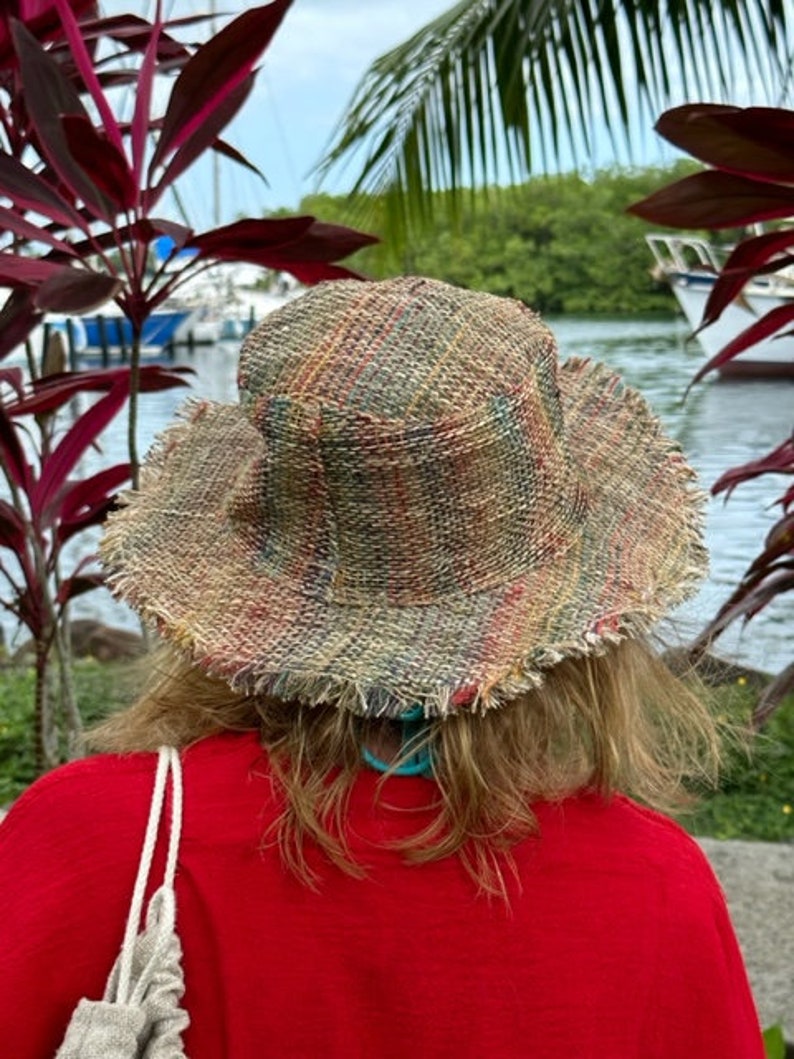 Hemp Sun Hat, Unisex Beach Sun Hat, The Ansley Sunhat, Asatre Natural Hippie Hat, Unisex, Handmade in Nepal, Eco-friendly Hat image 8