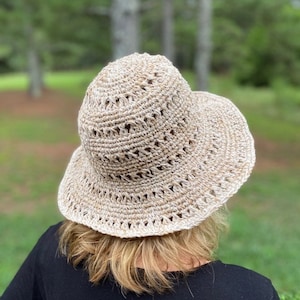 Hemp Hat, Organic Hemp Hat, Crochet Hemp Hat, Handmade Crochet Hat, Unisex Hat, Beach Hat, Natural Hat,Natural Dye Hemp Hat, Hemp Sun Hat Stripe Weave