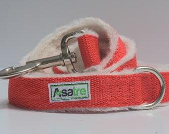 Hemp Dog Leash, Durable Soft Lined Leash, Asatre Red Pet Leash