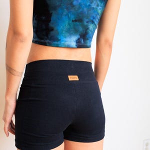 Hemp Yoga Shorts with Pockets • Thick Athletic Hemp Cotton Spandex Shorts • Non Toxic High Waist Workout Shorts • Eco-friendly Activewear image 11