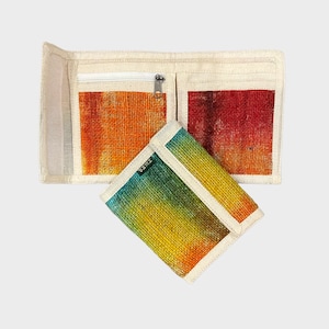 Cartera plegable de cáñamo/Cartera de cáñamo arcoíris con efecto tie-dye