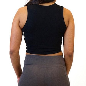 Hemp Yoga Crop Tank • Athletic Sports Bra Alternative•Workout Clothing Natural Fabric Top Design Minimalist Style •Eco Friendly Cotton Blend image 11