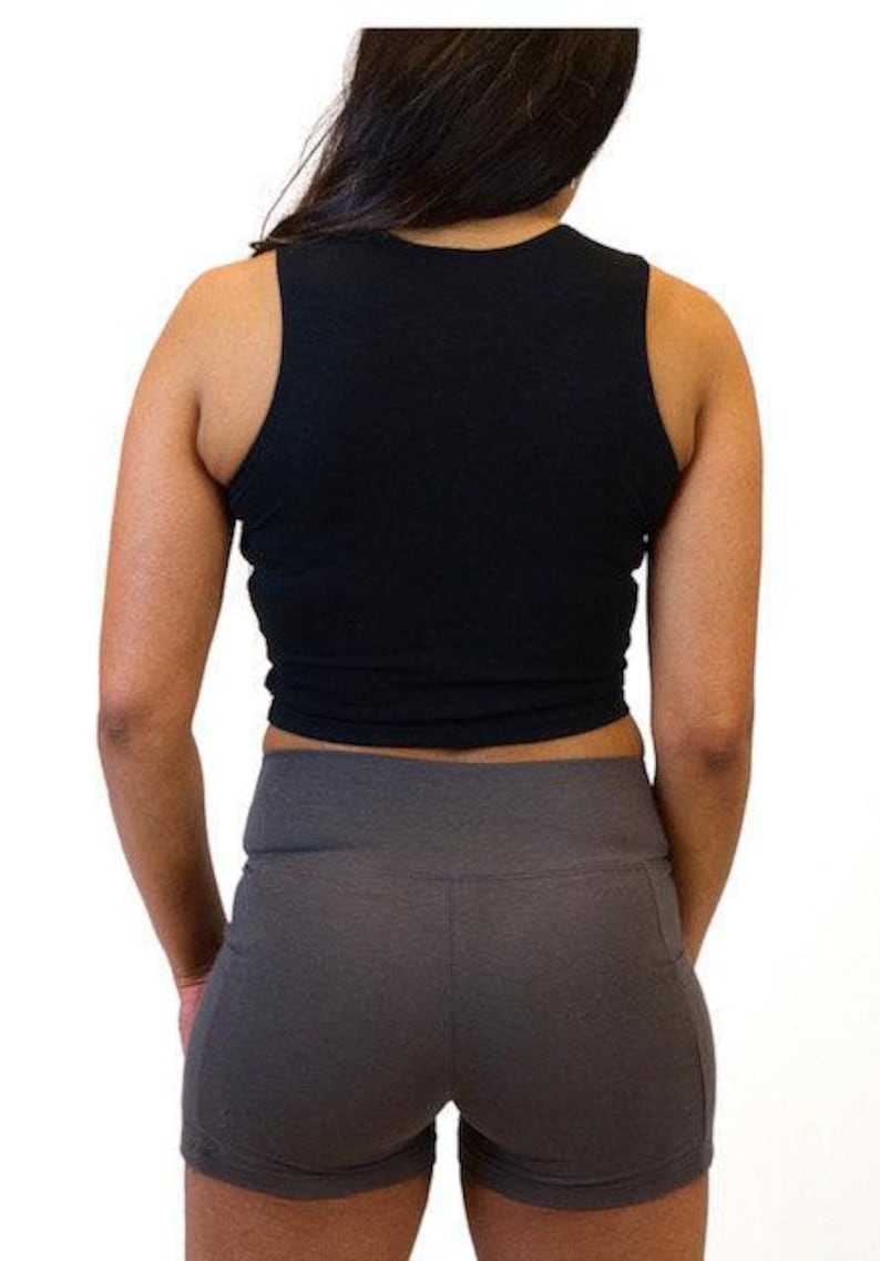Hemp Yoga Crop Tank • Athletic Sports Bra Alternative•Workout Clothing Natural Fabric Top Design Minimalist Style •Eco Friendly Cotton Blend image 11