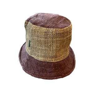 Hemp Bucket Hat Sun Protection Outdoor Wear Hippie Boho Style Festival Fashion Summer Accessory Travel Friendly Beach Cap Lightweight Design Brown