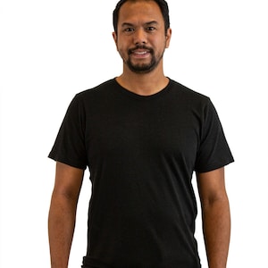 Hemp T-Shirt, Viscose Hemp Crew Shirts XS-XXXL Blue,White,Black,Gray,Green, Cream Caviar Black