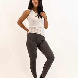 Hemp Leggings Black, Navy, White, Gray, Brown XS-XXL Regular, Asatre Women's Hemp Casual Clothing Gray