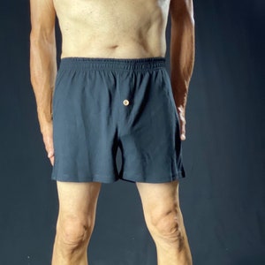 Hemp Boxer Shorts, Eco-friendly Hemp and Organic Cotton Underwear, Men's Boxers by Asatre, Various Colors and Sizes Black