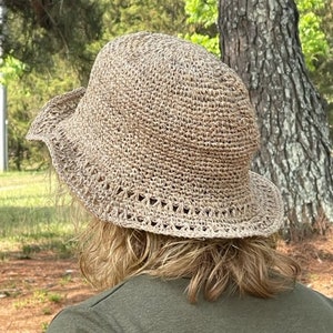 Hemp Hat, Organic Hemp Hat, Crochet Hemp Hat, Handmade Crochet Hat, Unisex Hat, Beach Hat, Natural Hat,Natural Dye Hemp Hat, Hemp Sun Hat image 8