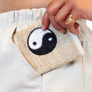 Hemp Wallet, Yin Yang Wallet, Himalayan Handmade Hemp Bi-fold Wallet, Men&#39;s Gift, Asatre Wallet