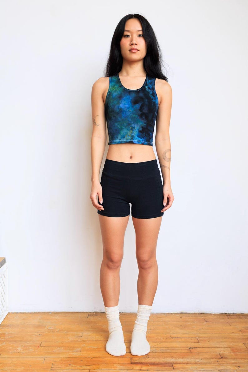 Hemp Yoga Shorts with Pockets • Thick Athletic Hemp Cotton Spandex Shorts • Non Toxic High Waist Workout Shorts • Eco-friendly Activewear image 16