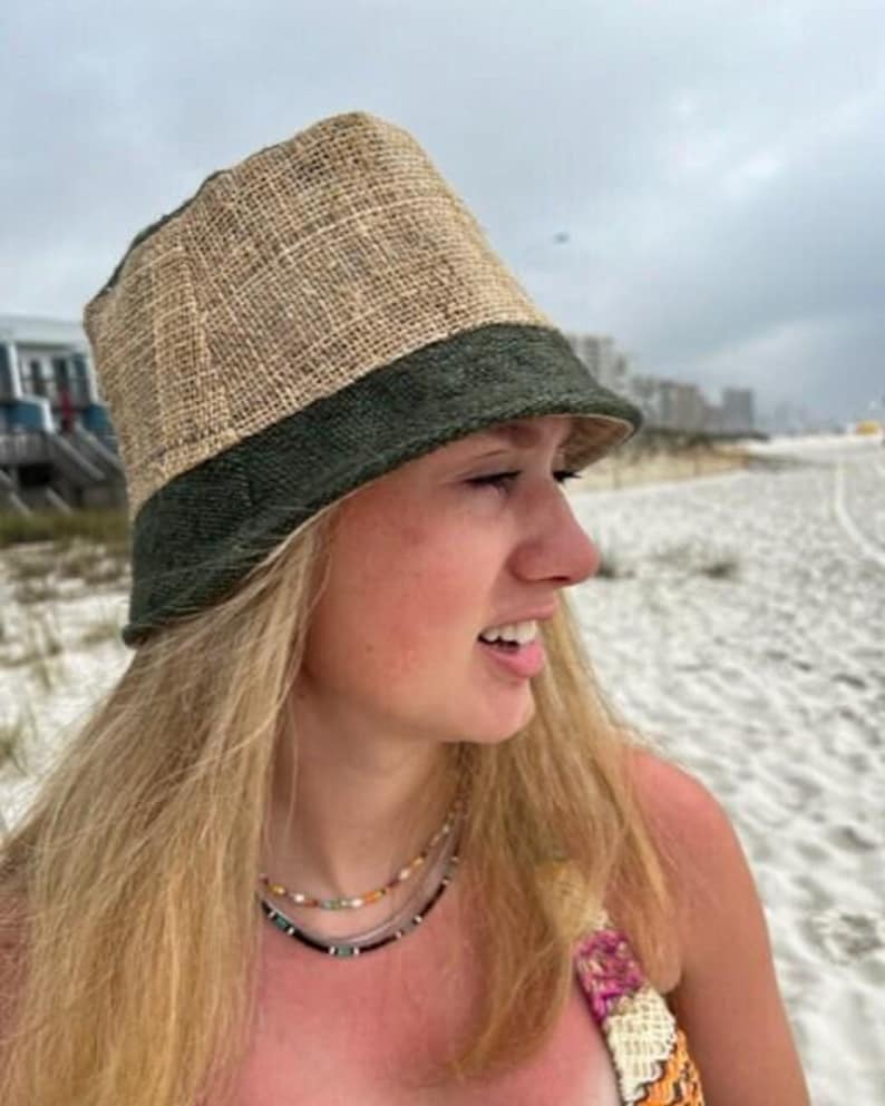 Travel Friendly Hat Hemp Bucket Design Foldable Packable Structure Vacation Essential Accessory Lightweight Comfortable Headwear Sun Protection Function Outdoor Activity Gear Beach Day Necessity Festival Fashion Piece Handmade Nepal Artisan