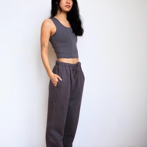 Hemp Sweatpants for Women • Fleece Sweatpants • Organic Cotton Lounge Pants • Eco-Friendly Sustainable Pants, Asatre Gray