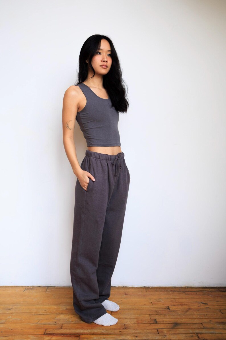 Hemp Sweatpants for Women • Fleece Sweatpants • Organic Cotton Lounge Pants • Eco-Friendly Sustainable Pants, Asatre Gray