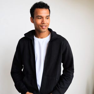 Men’s Hemp Fleece Zip Jacket • Organic Cotton Blend • Eco Friendly Fall Layer • Sustainable Minimalist Jacket