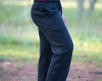 Women's Hemp Sweatpants, Hemp and Organic Cotton Fleece Pants, Hemp Clothing