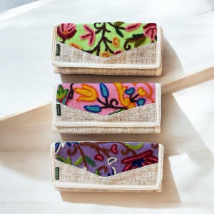 Cartera de cáñamo para mujer, ecológica, bordada a mano, regalo para mujer, Asatre, del Himalaya.