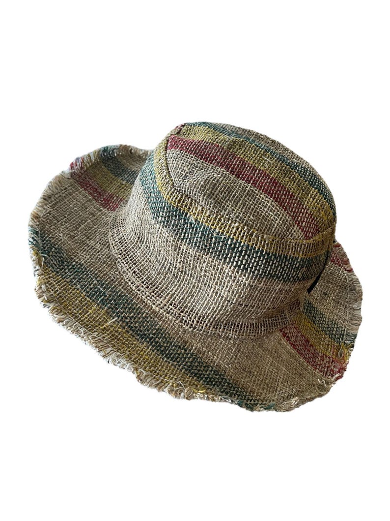 Rasta Hanf Hut Naturfaser Sonnenschutz Strand Accessoire Festival Style Boho Kopfbedeckung Unisex Mode Reggae Farbe Jamaikanisch inspiriert Bild 9