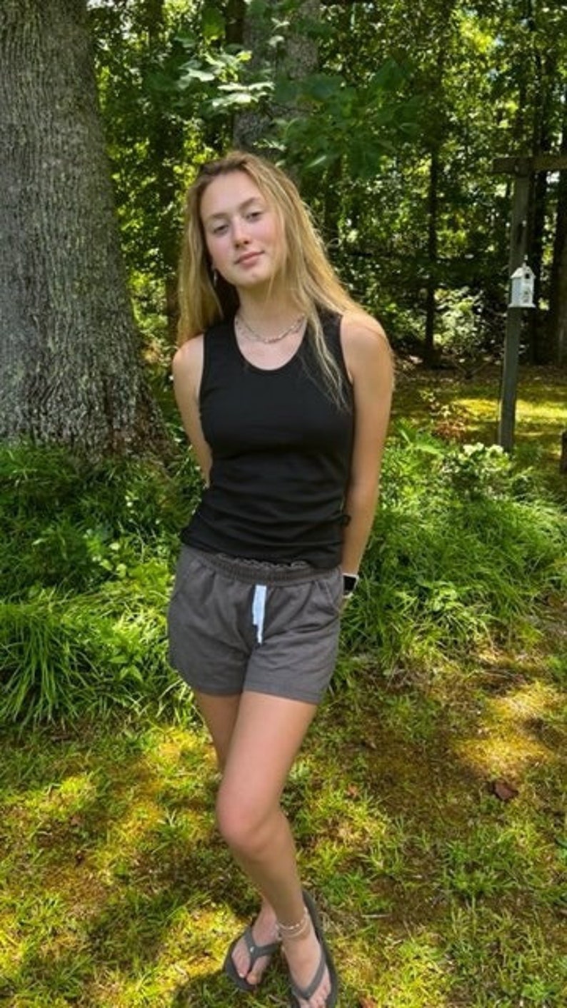 Women's Hemp Athletic Jersey Shorts, Hemp and Organic Cotton Casual Draw String Shorts Gray, Black S-XL image 5