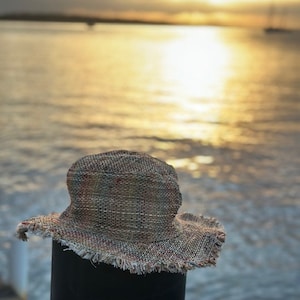 Hemp Sun Hat, Unisex Beach Sun Hat, The Ansley Sunhat, Asatre Natural Hippie Hat, Unisex, Handmade in Nepal, Eco-friendly Hat image 2