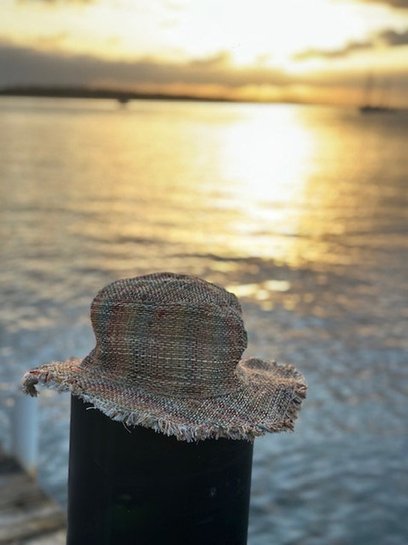 Hemp Sun Hat, Unisex Beach Sun Hat, The Ansley Sunhat, Asatre Natural Hippie Hat, Unisex, Handmade in Nepal, Eco-friendly Hat image 2