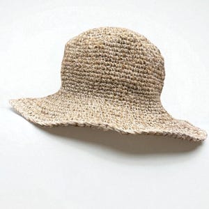 Hemp Crochet Sun Hat with Wire Brim• Handmade Collapsable Travel Hat • Eco-Friendly Festival Beach Hat •Asatre Sun Hat