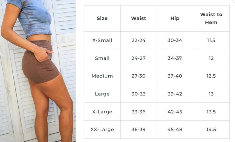Hemp Yoga Shorts with Pockets • Thick Athletic Hemp Cotton Spandex Shorts • Non Toxic High Waist Workout Shorts • Eco-friendly Activewear image 6