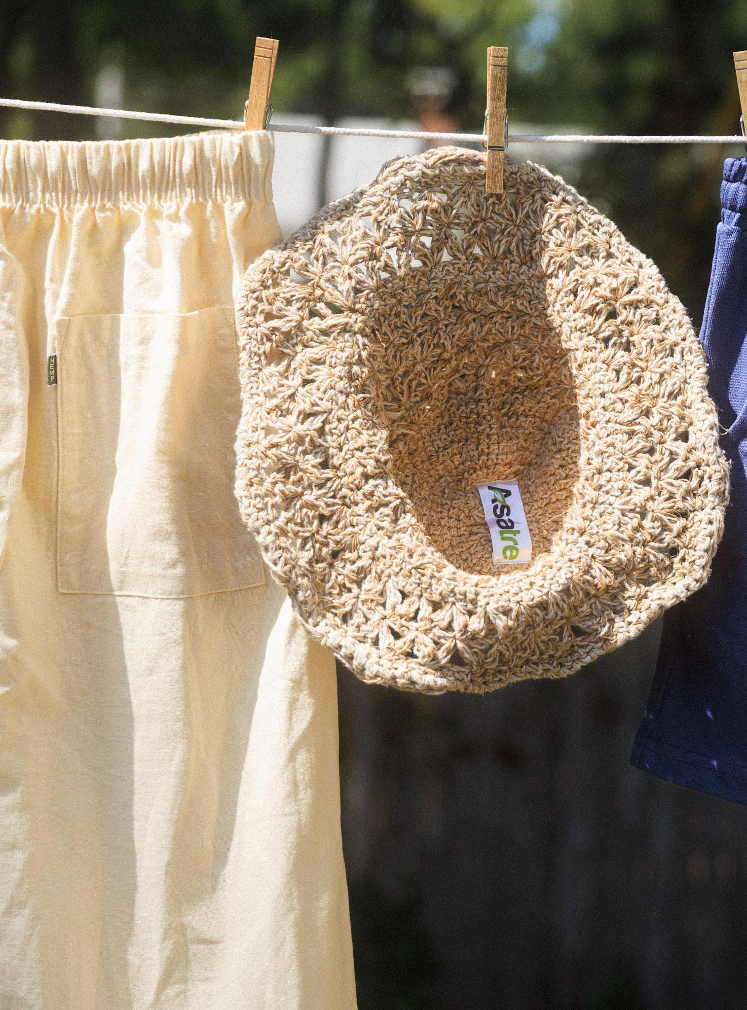Handmade Boho Hippie Hemp Crochet Sunhat Bendable Brim OS Bridget Sun Hat Crochet Pattern: DIY Boho Style (PDF Download) main image 2