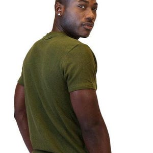 Hemp Vneck Shirt • Slim Fit Design Urban Style Tee • Organic Cotton Outdoor Everyday Casual Wear Eco Friendly Natural Fiber Top Men Clothing image 9