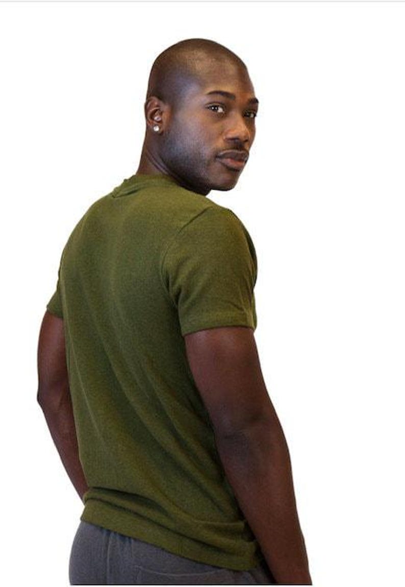 Hemp Vneck Shirt • Slim Fit Design Urban Style Tee • Organic Cotton Outdoor Everyday Casual Wear Eco Friendly Natural Fiber Top Men Clothing image 9