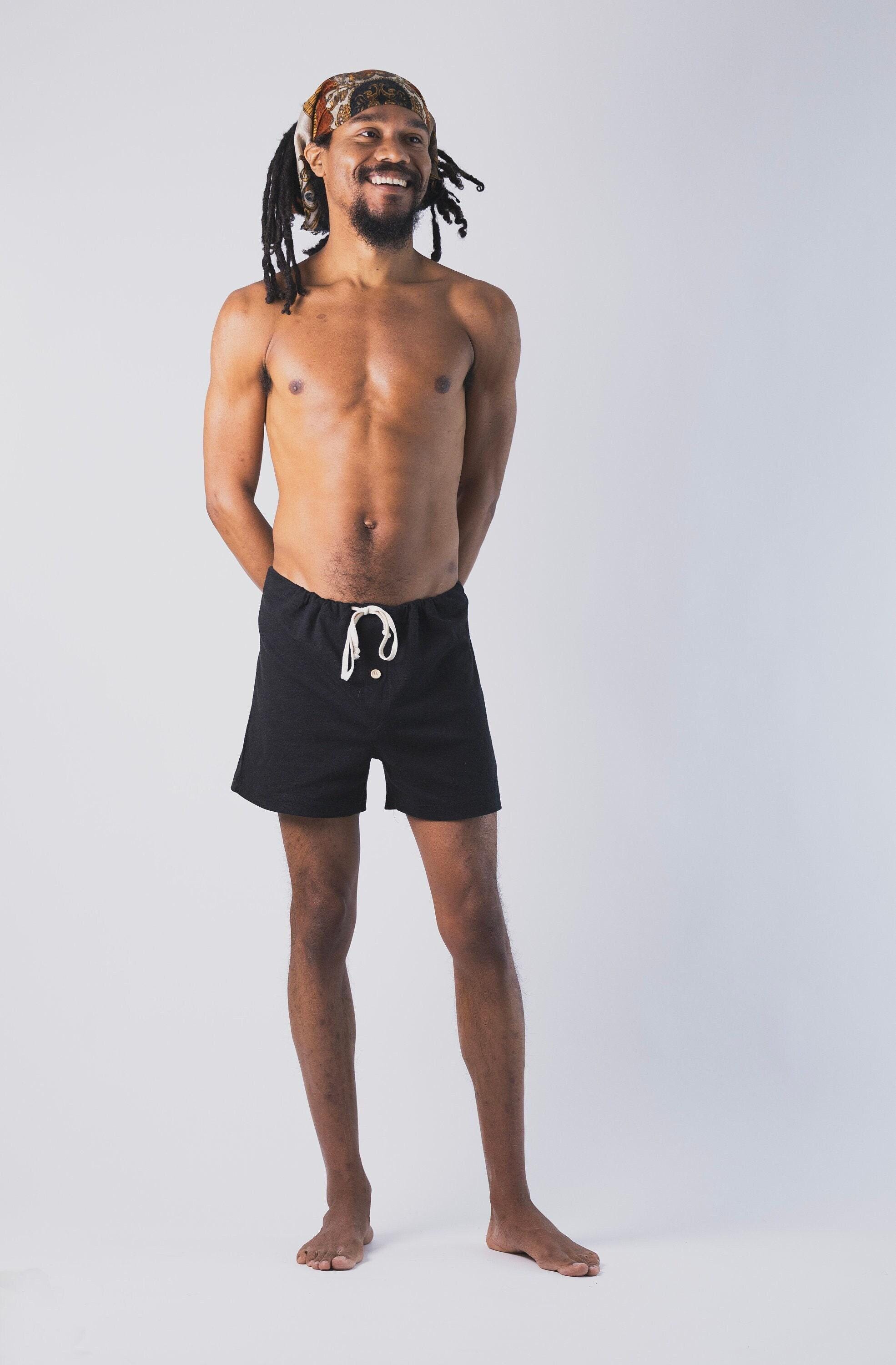 Hemp Boxer Shorts • Elastic Free Button Fly Drawstring Underwear • Men ...