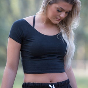 Hemp Yoga Crop Top, Asatre Casual Hemp Crop Top, Eco-friendly Athletic Hemp Clothing image 6