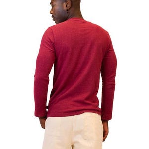 Chemise à col en V en chanvre • Vêtements durables et respectueux de l'environnement en coton biologique • Vêtements de sport pour hommes • Haut décontracté à manches longues pour superposition de couches Fibre naturelle image 13