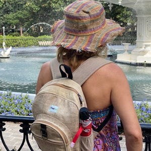 Hemp Mini Backpack Travel Daypack Hiking Bag Eco Friendly Organic Small Rucksack Nepal Himalayan Design Sustainable Accessory Everyday Carry image 7
