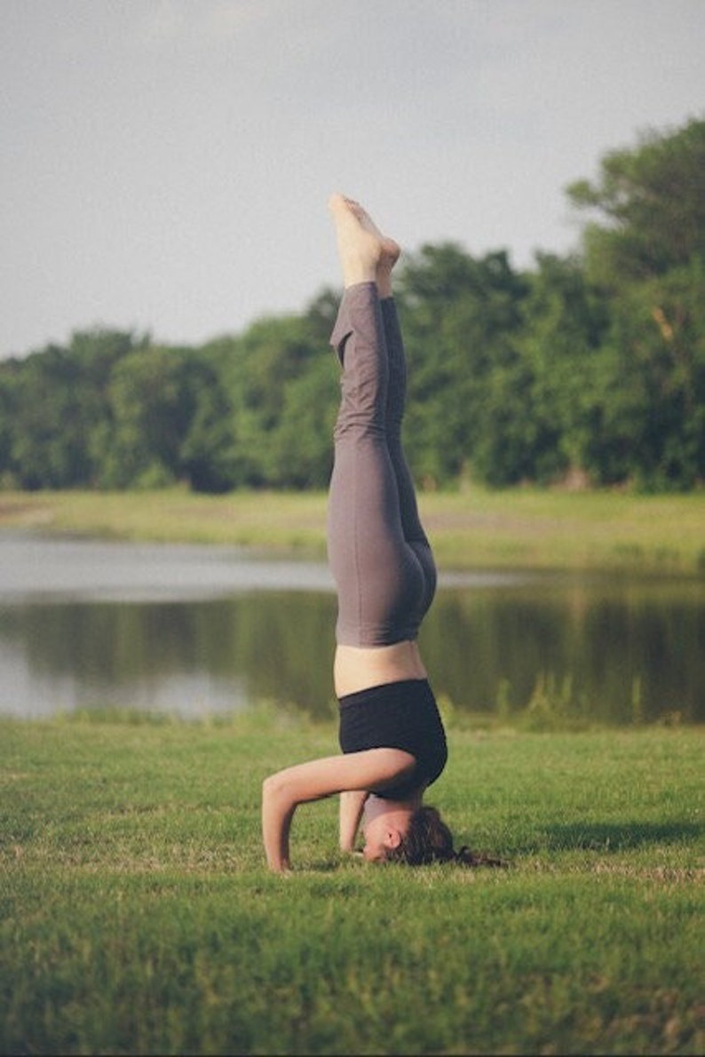 Hemp and Cotton Yoga Pants, Hemp Pants, Eco-friendly Athletic Clothing XS-XXL Gray