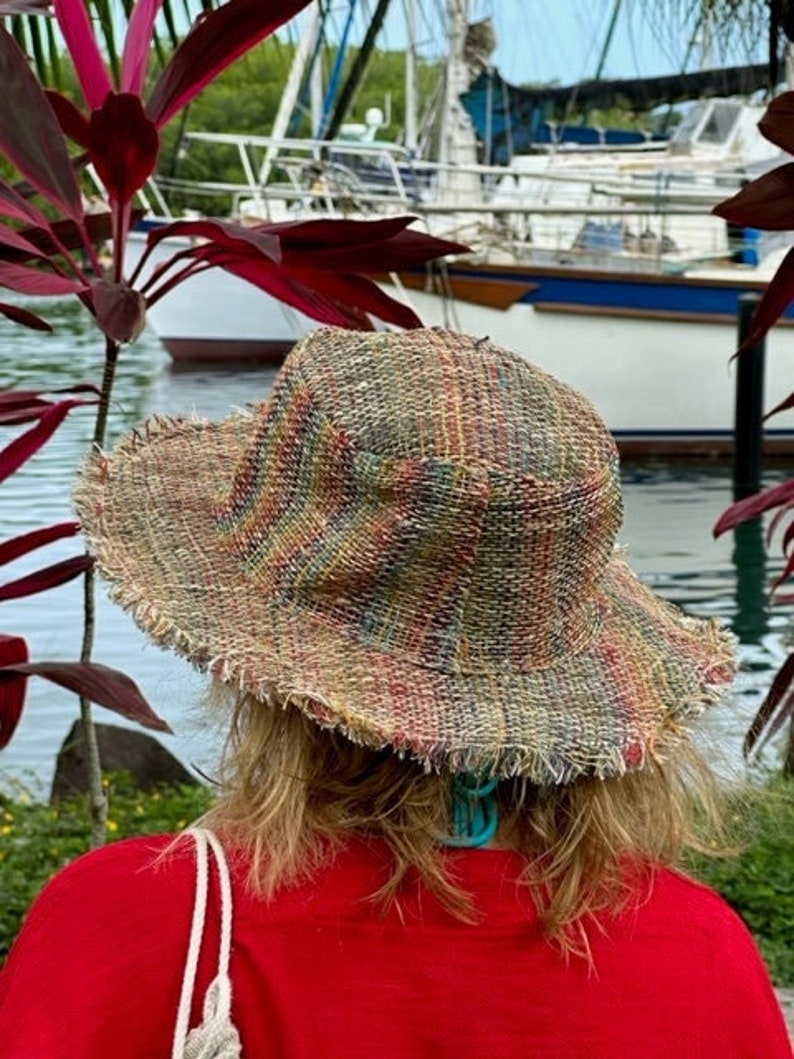 Hemp Sun Hat, Unisex Beach Sun Hat, The Ansley Sunhat, Asatre Natural Hippie Hat, Unisex, Handmade in Nepal, Eco-friendly Hat image 5