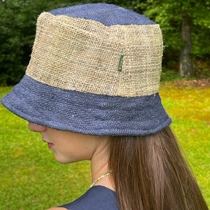 Hemp Bucket Hat, Beach Panama Sun Hat, Natural hippie Hat, Unisex, Handmade in Nepal, Eco-friendly Hat image 6